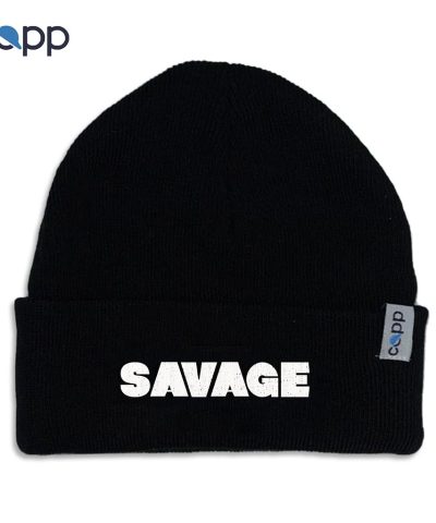 Black ” SAVAGE” beanie