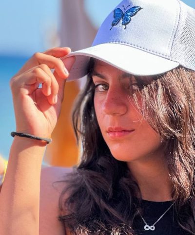 White “BUTTERFLY” trucker cap